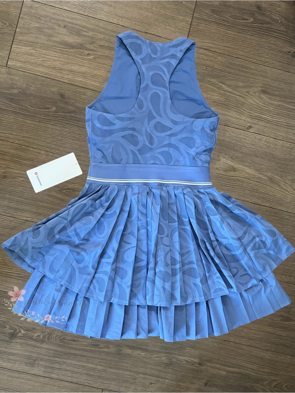 NWT Lululemon Paisley-Mesh Pleated Tennis Dress - Prep Blue/White - Small - Picture 1 of 8